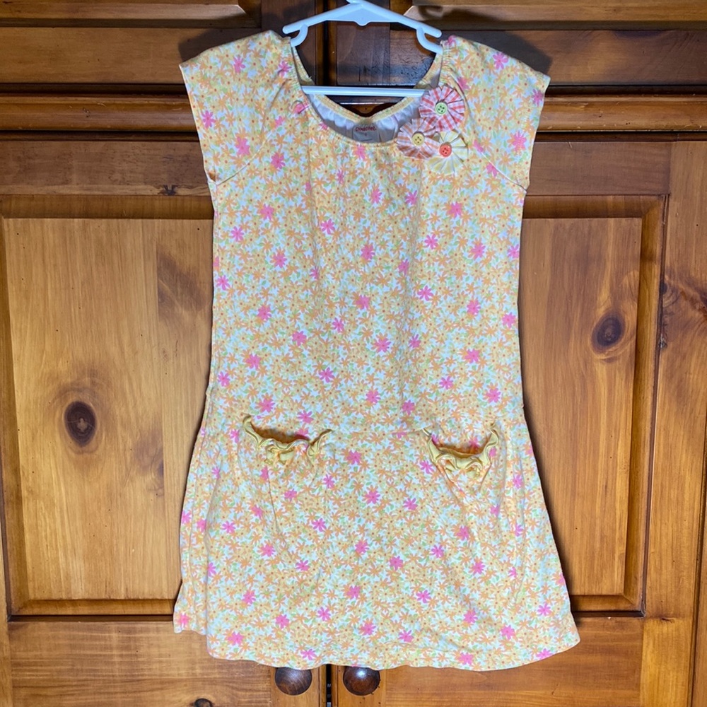 Gymboree Girls Sundress Orange, Pink, Yellow Floral Summer Dress
